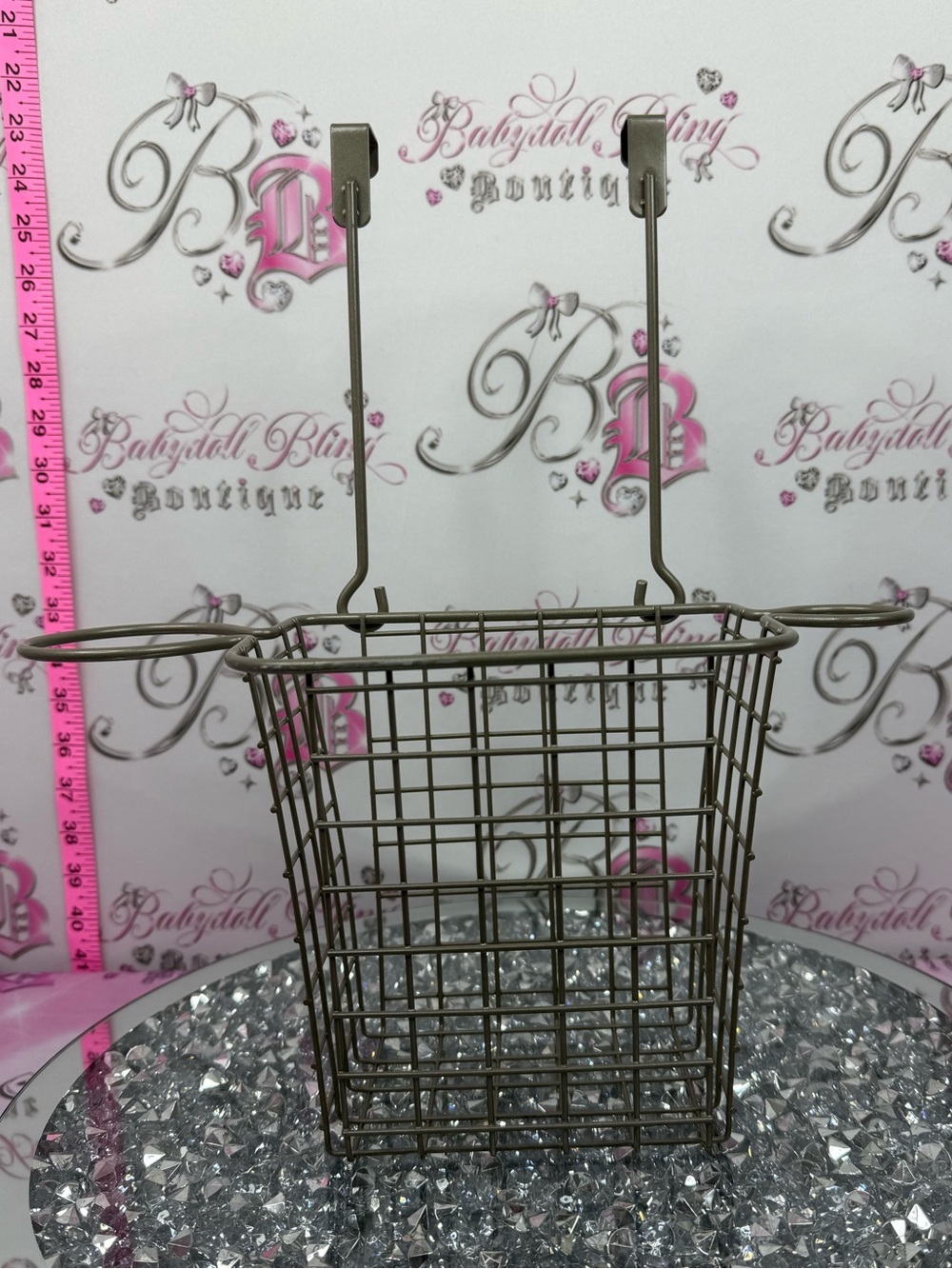 Hair tools basket storage cabinet hanging interior or exterior storage